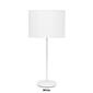 Simple Designs Stick Lamp w/White Fabric Drum Shade - image 9