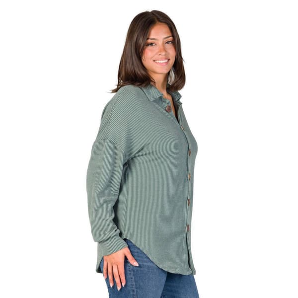 Womens 24/7 Comfort Apparel Button Up Collared Shirt Jacket