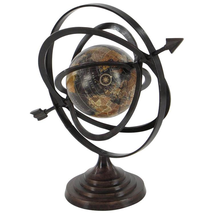 9th &amp; Pike® Black Aluminum Industrial Globe