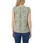 Petite NY Collection Ruffle Cap Sleeve Abstract Olive Blouse - image 2