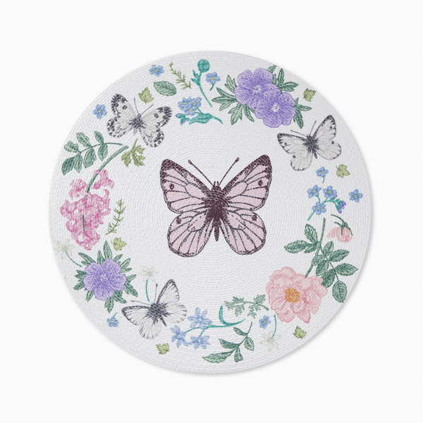 Avanti Meadow Woven Braided Round Placemats - Set of 4