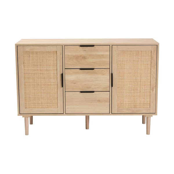 Baxton Studio Harrison Natural Brown Wood 3-Drawer Sideboard
