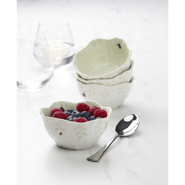 Lenox® Butterfly Meadow® Floral Green Dessert Bowls - Set of 4