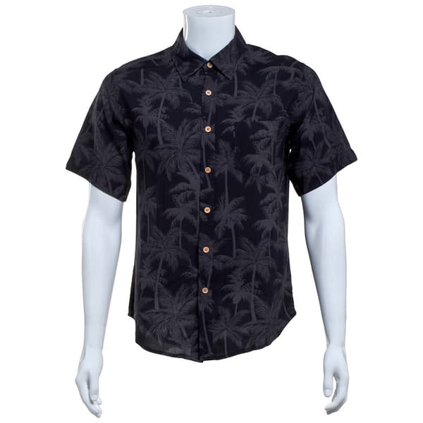 Mens Joe Marlin Solid Palm Tree Button Down Shirt