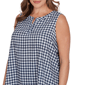 Plus Size Emaline Sapphire Serenade II Sleeveless Gingham Blouse - image 5