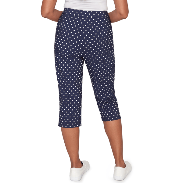 Womens Alfred Dunner Port Side Pull On Dot Capris