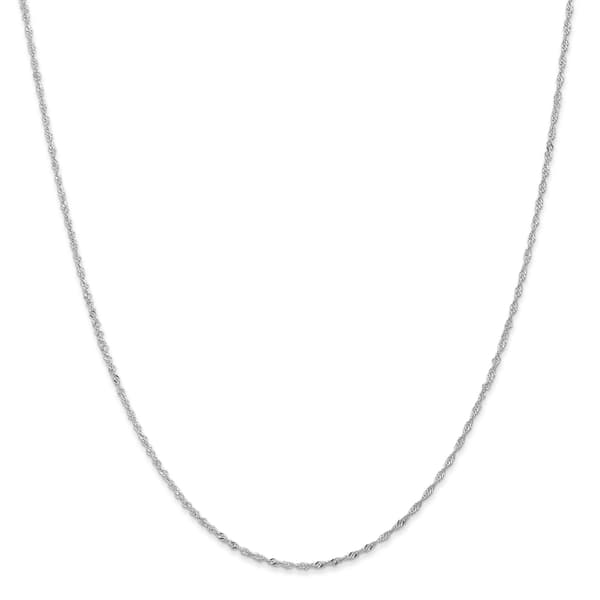Unisex Gold Classics(tm) 1.1mm. 14k White Singapore 14in. Necklace - image 