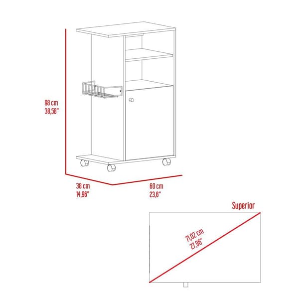 FM FURNITURE Columba Kitchen Cart