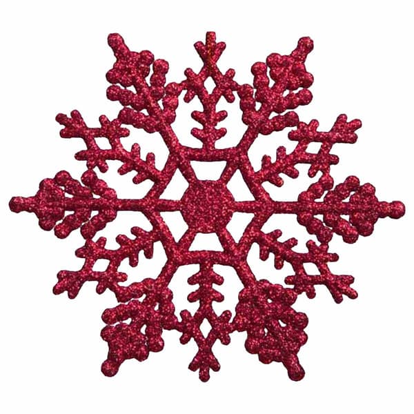 Northlight Seasonal 24ct. Berry Pink Glitter Snowflake Ornaments