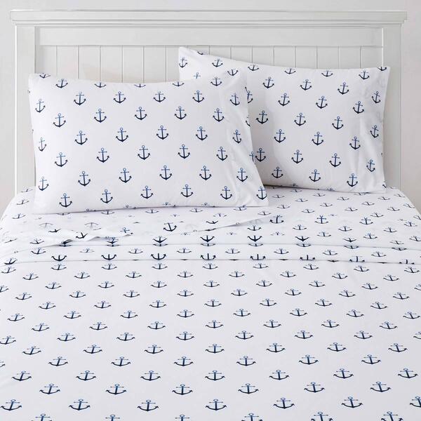 Sweet Home Collection Kids Fun & Colorful Ship Anchors Sheet Set - image 