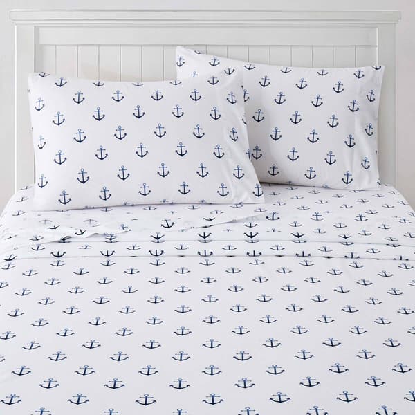 Sweet Home Collection Kids Fun & Colorful Ship Anchors Sheet Set