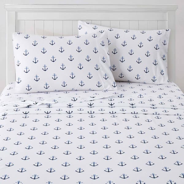 Sweet Home Collection Kids Fun & Colorful Ship Anchors Sheet Set - image 