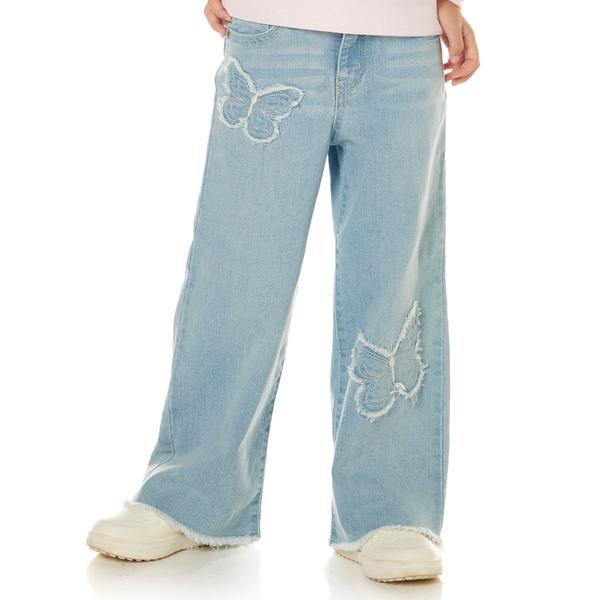 Girls (4-6x) YMI(R) Butterfly Patch 5 Pocket Wide Leg Jeans