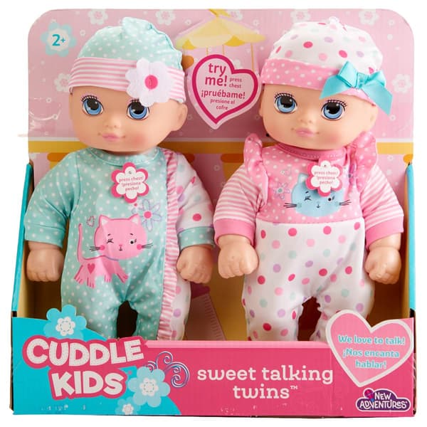 Little Darlings 10in. Cuddle Kids Sweet Talking Twins Baby Dolls - image 