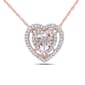 Gemstone Classics&#40;tm&#41; 10kt. Rose Gold Double Heart Necklace - image 1