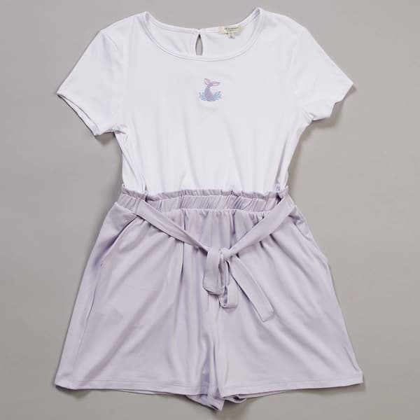 Girls (7-16) No Comment Short Sleeve Mermaid Paperbag Romper - image 