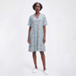 Plus Size White Orchid Botanical Floral Split Neck Nightshirt - image 1