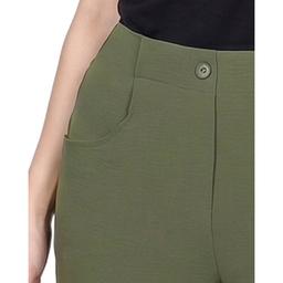 Petite NY Collection Solid Airflow Pants with Button