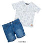 Toddler Boy 7 For All Mankind&#174; Pocket Tee & Denim Shorts Set - image 2