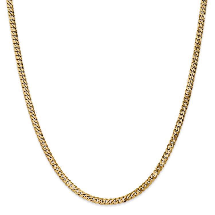 Mens Gold Classics™ 3.2mm. 14kt. Gold Beveled Curb Chain Bracelet