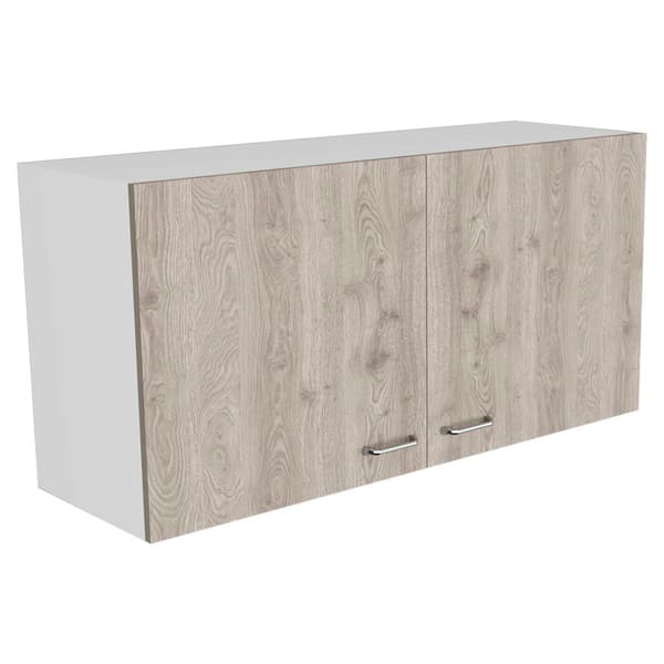FM FURNITURE Rocco Light Grey Wall Cabinet - image 