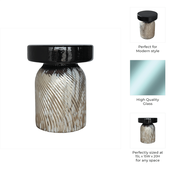 Sagebrook Home Salta Large Glass Art  Accent Table