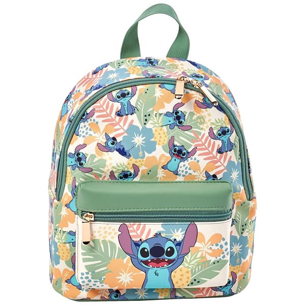Womens Disney Stitch Green Tropical Mini Backpack - image 