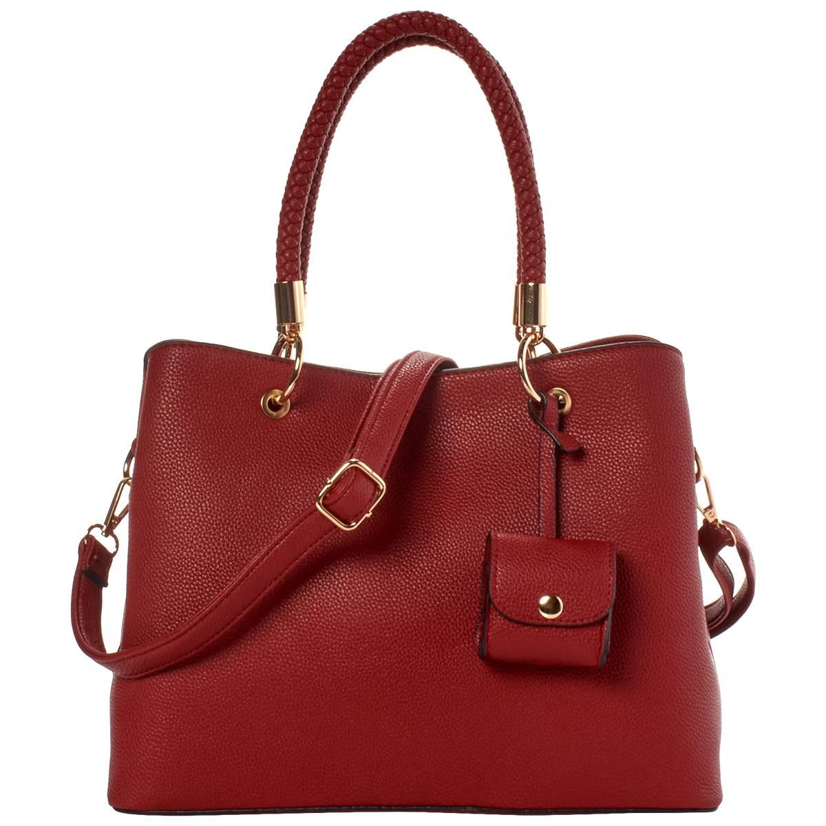 DS Fashion Braided Handle Satchel with Air Pod Case