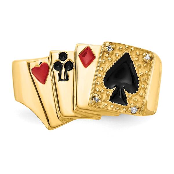 Mens Gentlemen&#8217;s Classics&#8482; 14kt. Gold Diamond Playing Cards Ring