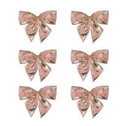 Northlight 6pk. Shiny Snowflakes Pink & Gold Christmas Bow