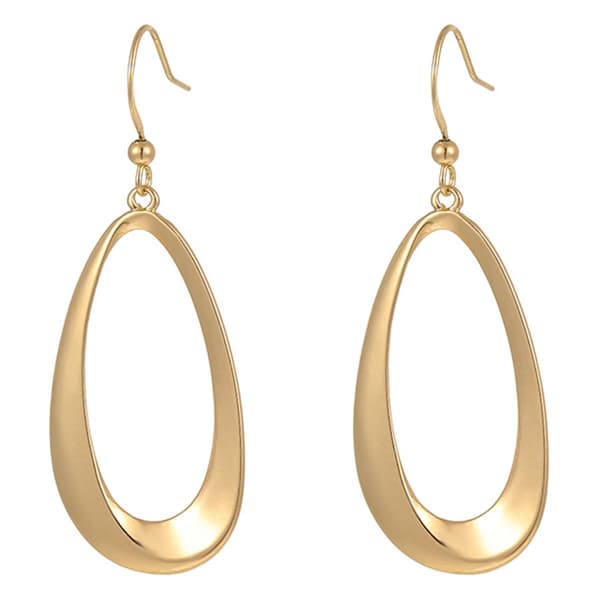 Design Collection Gold-Tone Open Oval Twist Earrings - image 
