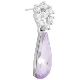 Athra Silver Plated & Violet Crystal Drop Earrings
