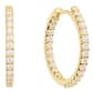 Athra 14kt. Gold over Brass 25mm CZ Huggie Hoop Earrings - image 1