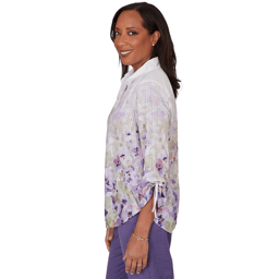 Womens Alfred Dunner Grand Bazaar Floral Button Down Blouse