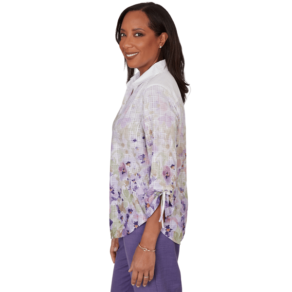 Womens Alfred Dunner Grand Bazaar Floral Button Down Blouse