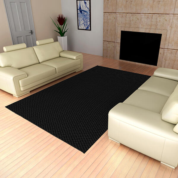 Garland Medallion Solid Rectangular Area Rug - Black - image 