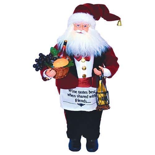 Santa's Workshop 18in. Wine Steward Santa Claus - image 