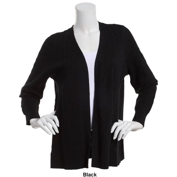 Womens Napa Valley Long Sleeve Pointelle Open Front Cardigan