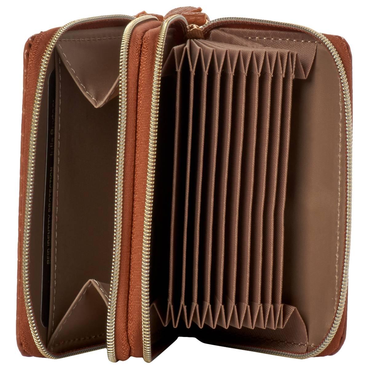 Womens Buxton Wizard Wallet - Camel Croc