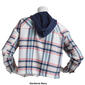 Juniors No Comment Carly Flannel Plaid Button Front Hoodie Jacket - image 2