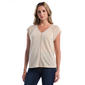 Womens Rafaella(R) Cap Sleeve Crochet Trim Solid Blouse - image 1