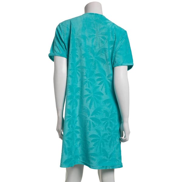 Womens Jasmine Rose Short Sleeve 36in. Palm Texture Zip Robe