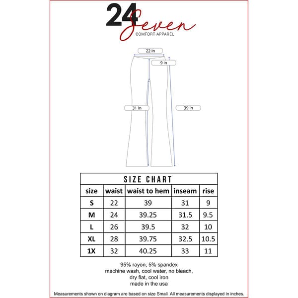 Womens 24/7 Comfort Apparel Womens Comfortable Palazzo Pants
