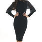 Juniors Almost Famous&#8482; Mock Neck Button Puff Sleeve Midi Dress - image 3