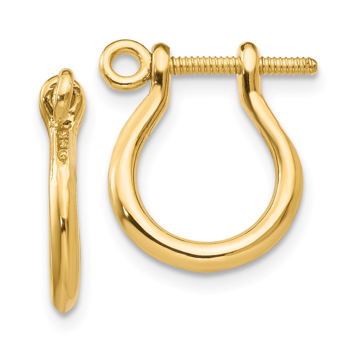 Gold Classics™ 14kt. Gold 3D Shackle Link Screw Earrings