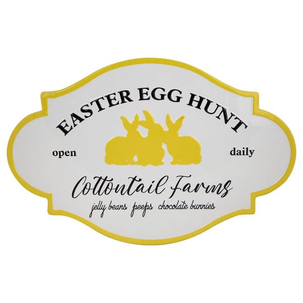 Northlight Seasonal Easter Egg Hunt Vintage-Style Metal Wall Sign