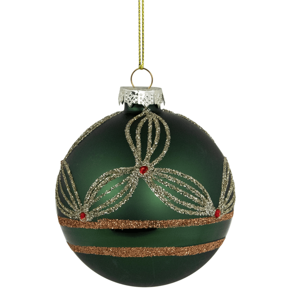 Northlight 4ct. Holly Berry Green Christmas Glass Ball Ornaments - image 