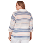 Plus Size Alfred Dunner Port Side Stripe Button Front Blouse - image 2