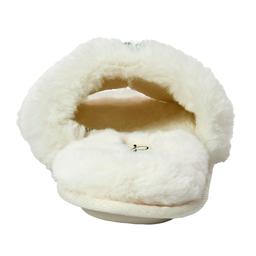 Womens Jessica Simpson Fruit Beaded Icon Plush Slide Slippers