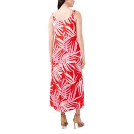 Womens MSK Sleeveless V-Neck Leaf Challis Maxi Dress